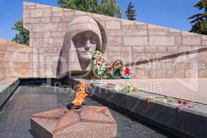 The eternal fire in the memorial complex of city Samara, Russia