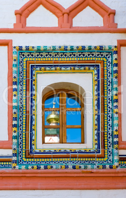 Decorated window in Valday monastery, Russia