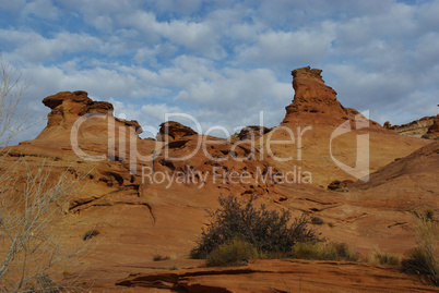 Rock formations and clouds near Hanksville,