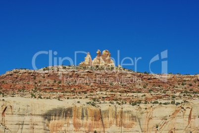 Rock wall and formations near Canyonlands National Park, Utah