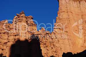 Partial view of red rock walls, Fisher Towers, Utah