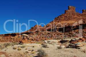 Desert and red rock formations near White Canyon, Utah