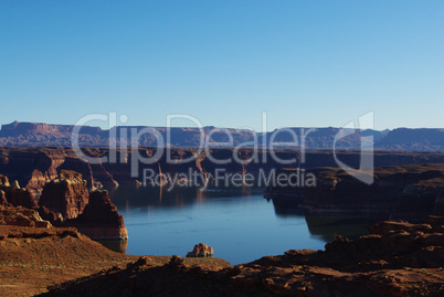 Sunset view of Colorado River from Highway 95, Utah