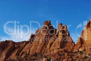 Beautiful rocks, mountains and clouds in Capitol Reef National Park, Utah