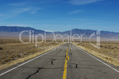 Highway through vast empty spaces, Nevada