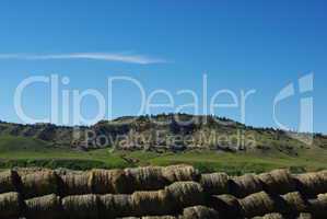 Hay bales and hills, Montana