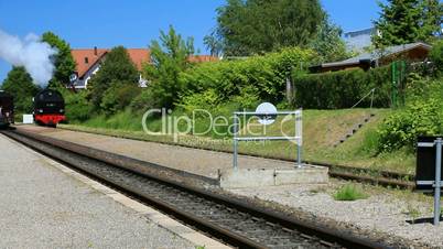 Fahrt der historischen Dampfeisenbahn im Ostseebad Kühlungsborn