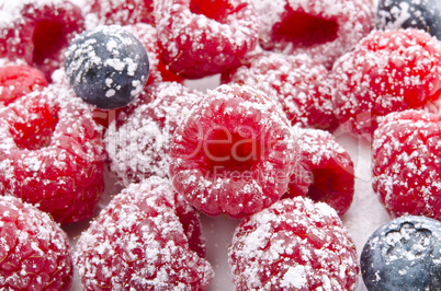 sugared raspberry and bilberry