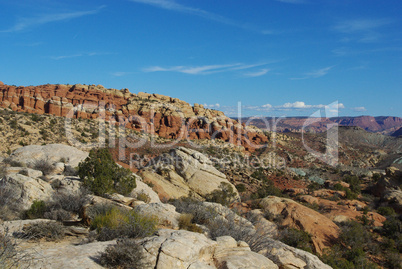 Rock formations and view, Arches National Park, Utah