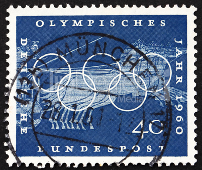 Postage stamp Germany 1960 Chariot Race, Sport Scene from Greek