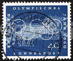 Postage stamp Germany 1960 Chariot Race, Sport Scene from Greek