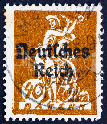 Postage stamp Bavaria, Germany 1920 Electricity, Harnessing Ligh