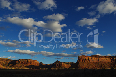Beautiful sky and clouds on canyons near Canyonlands National Park, Utah