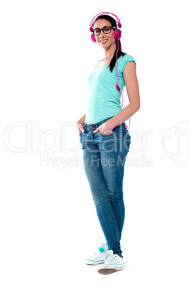 Full length portrait of musical girl