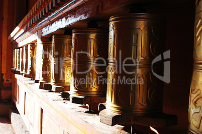 Tibetan prayer wheels