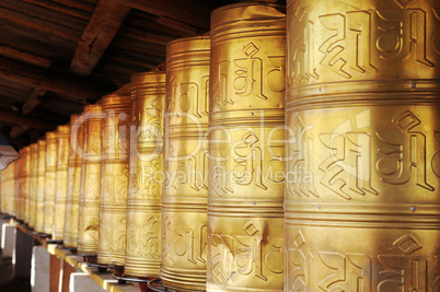 Tibetan prayer wheels