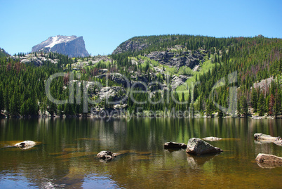 Beautiful lake and Rocky Mountains, Colorado