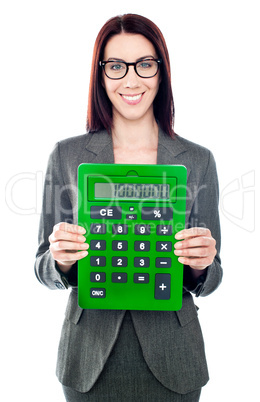 Business woman with a calculator