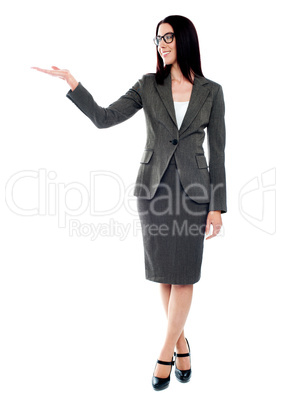 Full length of businesswoman showing copyspace