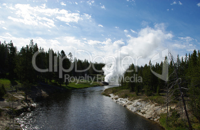 Powerful geyser, Yellowstone National Park, Wyoming