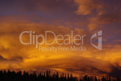 Powerful evening clouds and colours, Rocky Mountains, Colorado