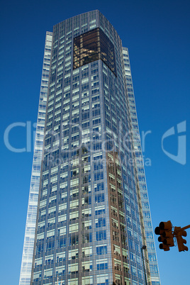 Beautiful modern office building against the blue sky