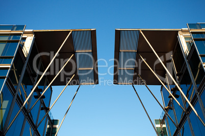 Beautiful modern office building against the blue sky
