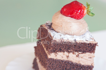 beautiful cake with strawberry on a white background