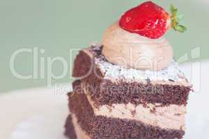 beautiful cake with strawberry on a white background