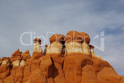 Bizarre rock formations in Little Egypt, Utah