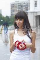 Girl with red beads
