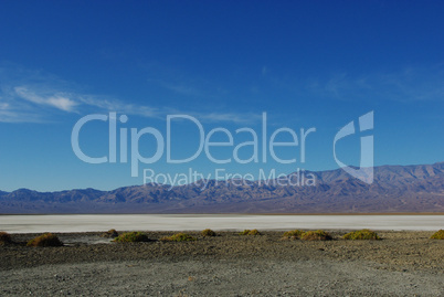Green spots, salt flats and high mountains, Death Valley, California