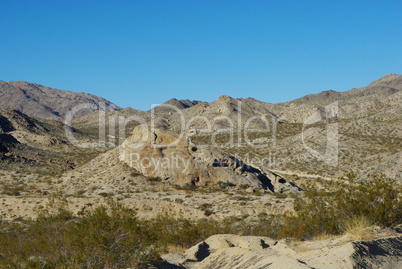 Rock formations and mountains near Christmas Tree Pass, Nevada