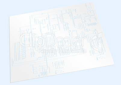 the drawing of a schematic electric circuit