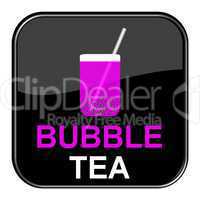 Glossy Button schwarz - Bubble Tea