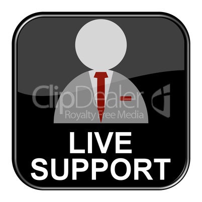 Glossy Button schwarz - Live Support