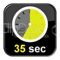 Glossy Button schwarz - Uhr: 35 Sekunden