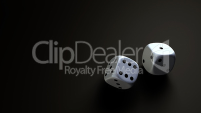 dice at black background wide