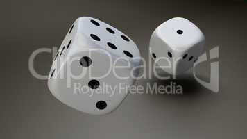 white dice closeup