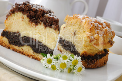 Cheese cake with poppy filling