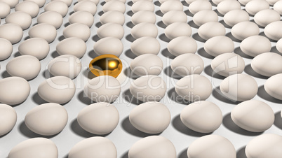 golden egg and white eggs