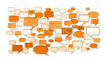 many orange conversation icons