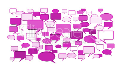 many pink conversation icons