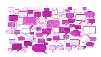 many pink conversation icons