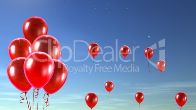 red balloon in the sky background