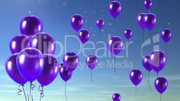 purple balloon in the sky background