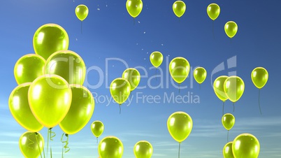 yellow balloon in the sky background