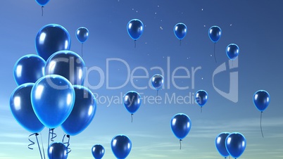 blue balloon in the sky background