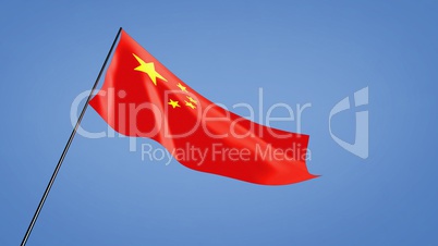 china flag low angle
