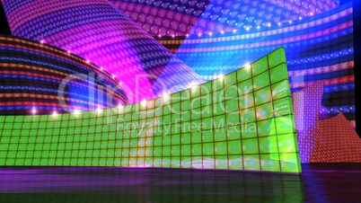 The disco stage set green